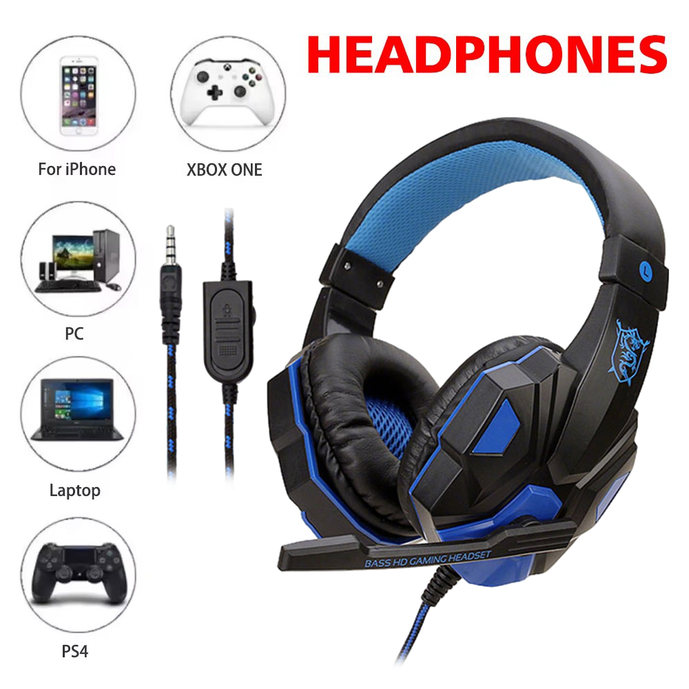 Home Cinema Headphones - 3.5mm Wired Gaming Headphones With Microphone