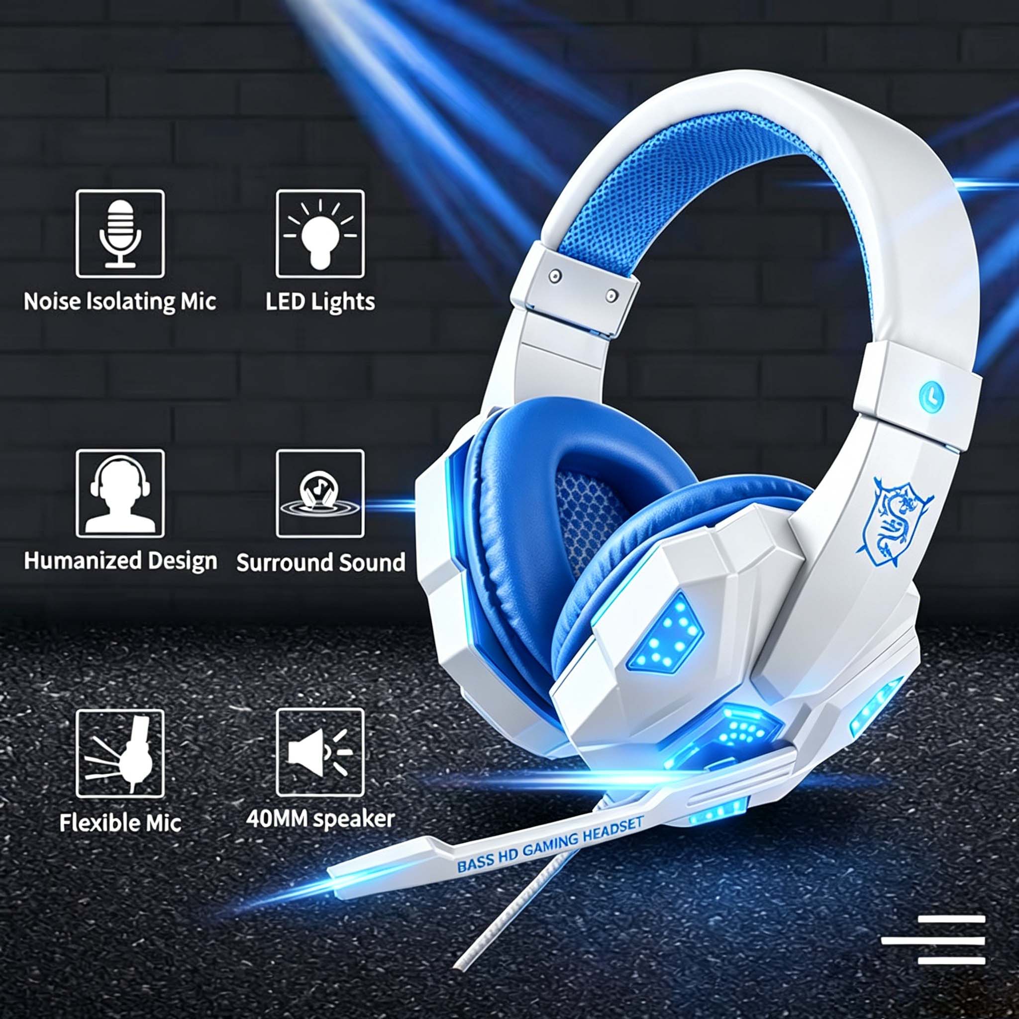 RGB LED Light Gaming Headsets  – Home Cinema Headphones Bewertung und Preis